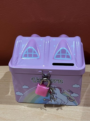 KRABIČKA NA UNICORN RUŽOVÉ PRASIATKO S VISIACÍM ZÁMKOM PRE DETI