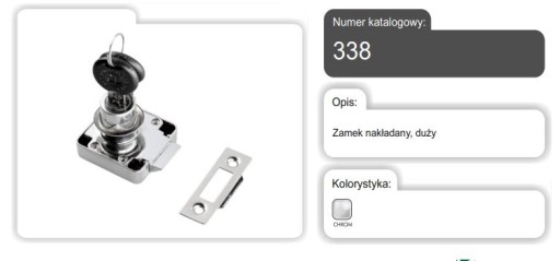 VEĽKÝ ZÁMEK NA MONTOVANÝ NÁBYTOK/CHROM 338 AMIX