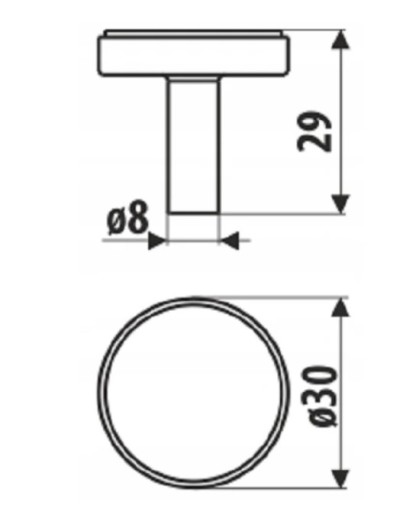 Okrúhla nábytková kľučka GU18, matná zlatá, 30 mm