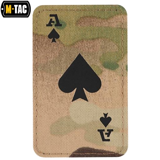 ACE OF SPADES AKO SPADES ZNAK NÁPLATA LASEROVÝM REZAM M-TAC MULTICAM
