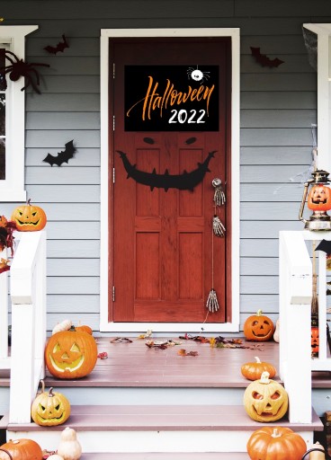 HALLOWEENSKÝ BANNER PLAGÁT Vzor pavúka