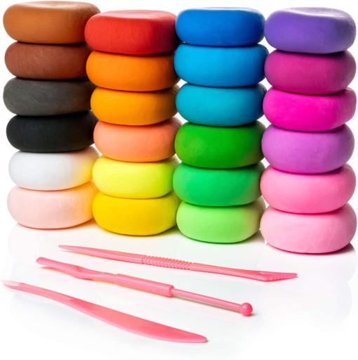 FOAM Polymer Clay Plasticine 24 kusov Set + príslušenstvo Modelovacia hmota