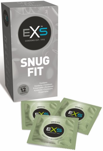 Kondómy EXS SNUG FIT, tesne priliehajúce, užší priemer, 12 ks.