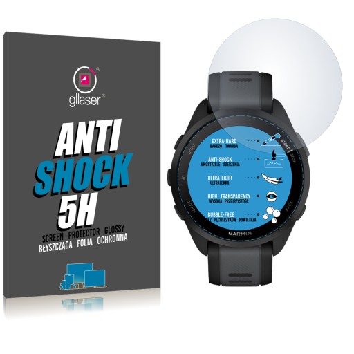Ochranná fólia Gllaser Anti-Shock 5H Garmin Forerunner 165 / tlmiaca nárazy