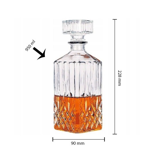 Štvorcová KARAFA NA WHISKY NA BODY S KORKOM