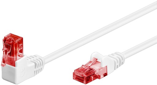 RJ45 LAN patch kábel, kat. 6, lomený, U/UTP, biely 0,25 m