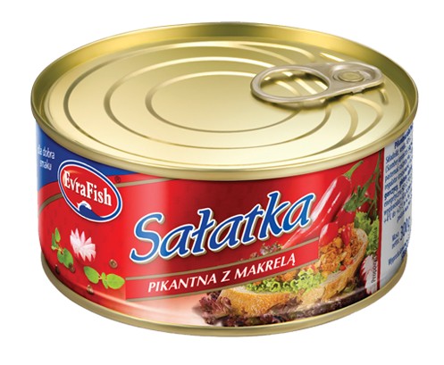 Pikantný ŠALÁT S MAKRELOU, konzerva EvraFish 300g