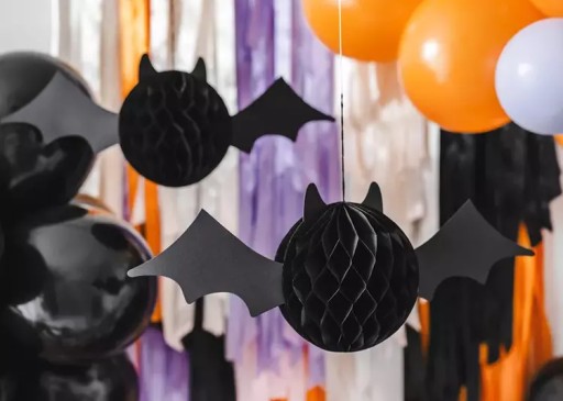 Dekorácia z hodvábneho papiera HALLOWEEN BAT 1KS