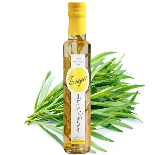 Grécky biely vínny ocot s estragónom Messino, aromatický ocot do jedál