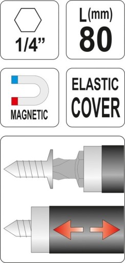 Magnetický držiak bitov 1/4 predĺženie Yato