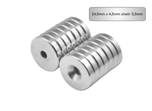Neodymový magnet 25x5 okrúhly s 5 mm otvorom silný