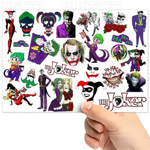 UMÝVAJÚCE DOČASNÉ TETOVANIE PRE DETI DETSKÝ JOKER ORIGINÁLNE DIZAJNY