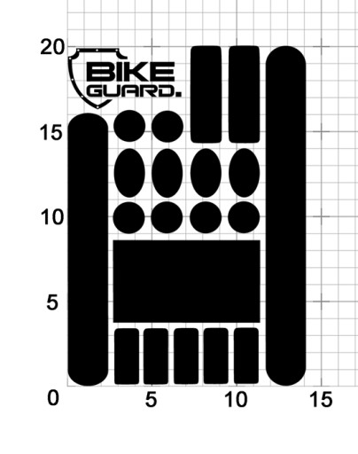 OCHRANNÉ NÁLEPKY NA BICYKEL 20 kusov 20x14cm ČIERNA