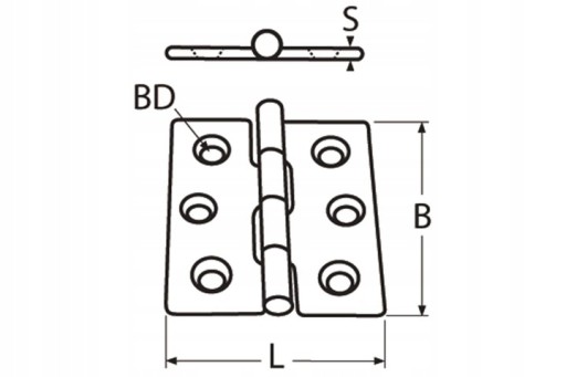 Nerezový pánt 50x50x0,8mm A2-AISI 304