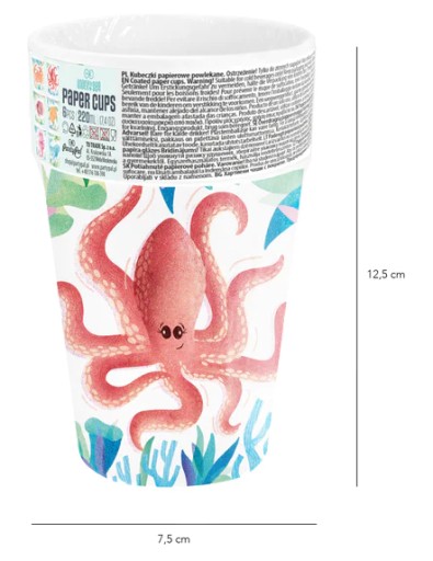 Papierové poháre OCEAN SEA hrnček 200ml 220ml 6ks (na ďalší predaj)
