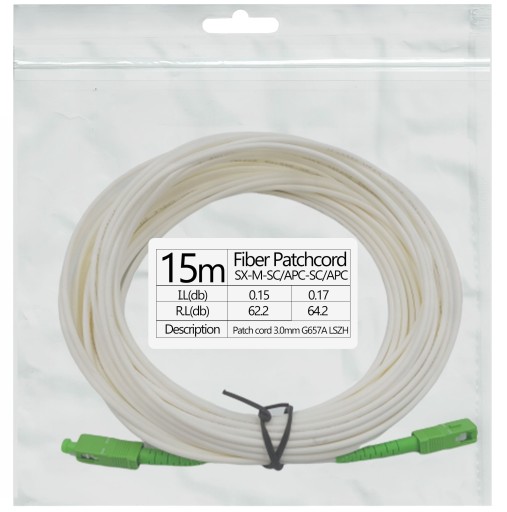 Patchcord optický kábel SC/APC-SC/APC 15m jednoduchý