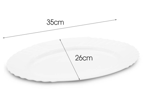 TANIER 23CM BIELY SERVISNÝ TANIER NA OBJÍDKY, OBdĺžnikový