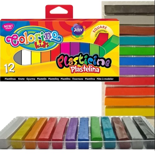 Plastelína štvorcová 12 farieb COLORINO 57417PTR