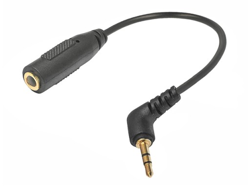 Adaptér JACK 2,5/3P/zástrčka-3,5/3P/TRS zásuvka 0,1m lomená DELOCK