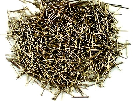 Krátke krajčírske ihlice, strieborné, 16mm, 50g