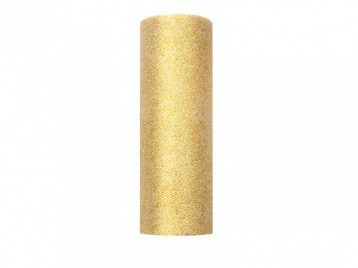 TYL NA SVADOBNÉ DEKORÁCIE TRBLITÉ ZLATÉ 15cm 9m