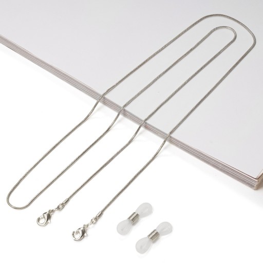 Strieborná retiazka na okuliare Snake 1 mm kov