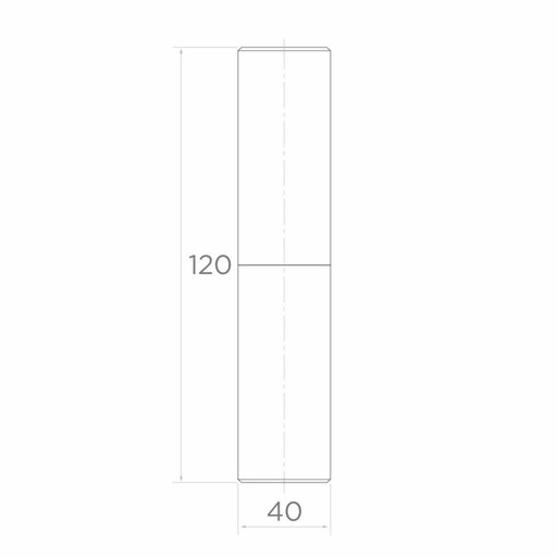 Točený pánt pre bránu D40 x H120 mm s guľou