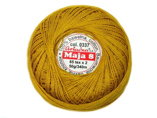 Cordonek MAJA 8 Ariadna 0337 zlatá 50g 340m
