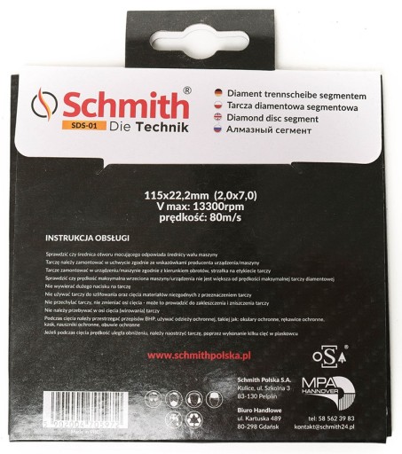 DIAMANTOVÝ DISK SEGMENTOVANÝ 115mm SCHMITH