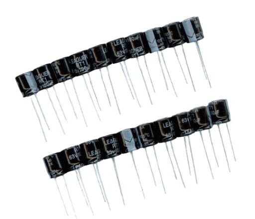 100uF 63V 100 µF 63V LEAGUER (20 KS) ELEKTROLYTICKÝ KONDENZÁTOR