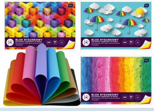 A4 farebný blok na kreslenie, 10 listov, interprint