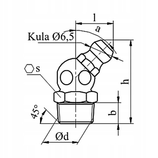 Maznica (45) M8x1,25 pozinkovaná B DIN 71412B