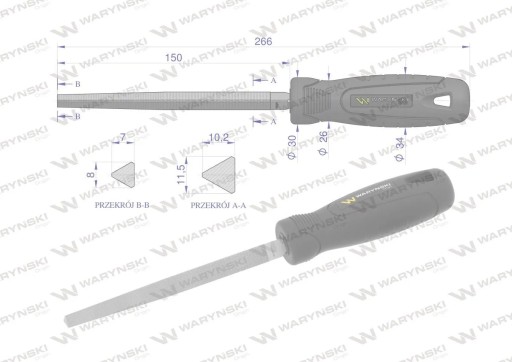 Trojhranný pilník Waryński 150 mm