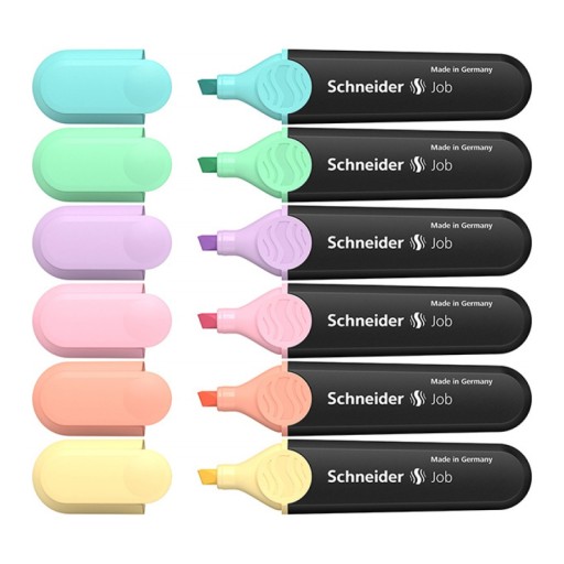 Zvýrazňovače SCHNEIDER JOB PASTEL (6 ks.)