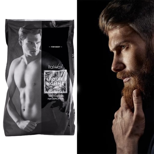 Sada 2x tvrdý depilačný vosk ItalWax POUR HOMME + špachtličky