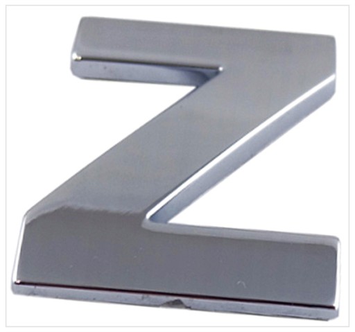 B2F68 ZNAK PÍSMENO CHROMOVÉ PÍSMENO Z Z VEĽKÉ 5,6CM 89553