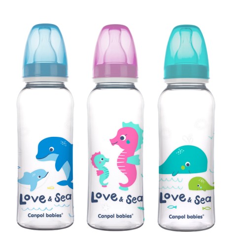 CANPOL ÚZKA FĽAŠA 250ML PACIFIC 12M DOLPHIN