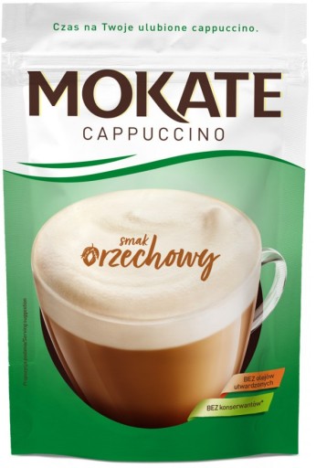 MOKATE CAPPUCCINO s príchuťou ORECH 110g Vrecúško
