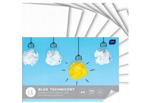 TECHNICKÝ BLOK BIELY A4 10 LIST 170G TLAČ