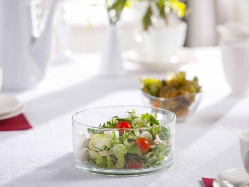 Vysoká sklenená šalátová misa na ovocný šalát, misa Edwanex, 17 cm, 1150 ml