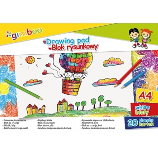 Gimboo A4 biely kresliaci blok, 20 listov