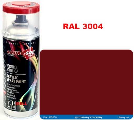 RAL 3004 AKRYLOVÝ LAK SPREJ červený LESK 1233