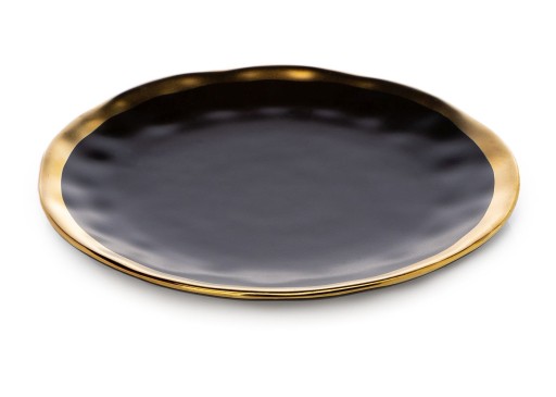 Čierny glamour zlatý tanier, 20 cm, riad, darček