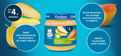Gerber Williams Hruškový dezert po 4 mesiacoch 125g