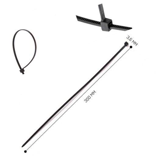 KABELOVÉ VIAZAČKY NA KÁBLOVÉ Zipsy KABELOVÉ VIAZAČKY KABELOVÉ VIAZAČKY 300x3,6 mm