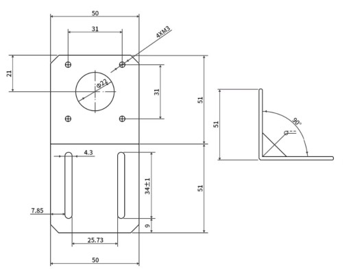 NEMA 17 L-uchytenie pre krokový motor