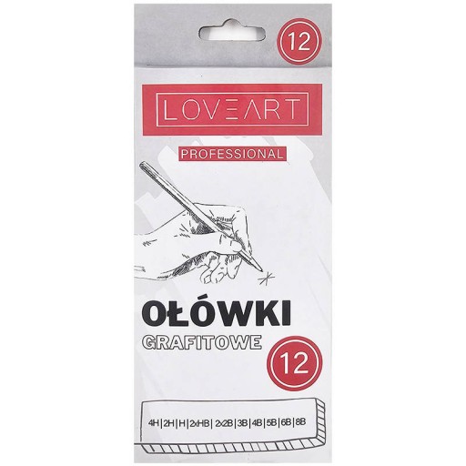 Sada 12 ks LoveArt grafitových ceruziek