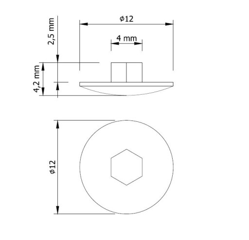 100x zástrčka Confirmat Ø 12 mm tmavošedá