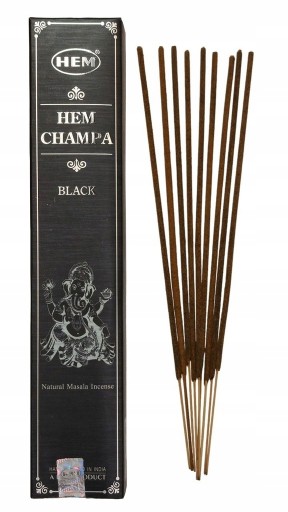 INDICKÉ PEĽOVÉ KADIDLÁ HEM CHAMPA BLACK 15 gramov