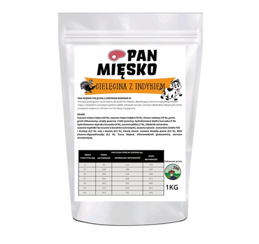 PANvicové MÄSO SUCHÉ JEDLO TEĽACIE S TURECKOM 1KG PRÍRODNÉ ZDRAVÉ JEMNÉ